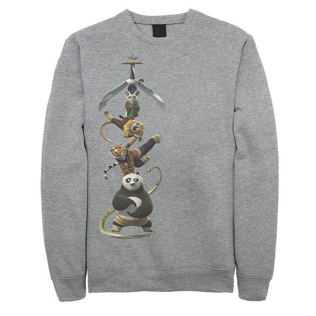 Mens Kung Fu Panda Po And The Furious Five Stack Portrait Sweatshirt Athletic Grey Product Image