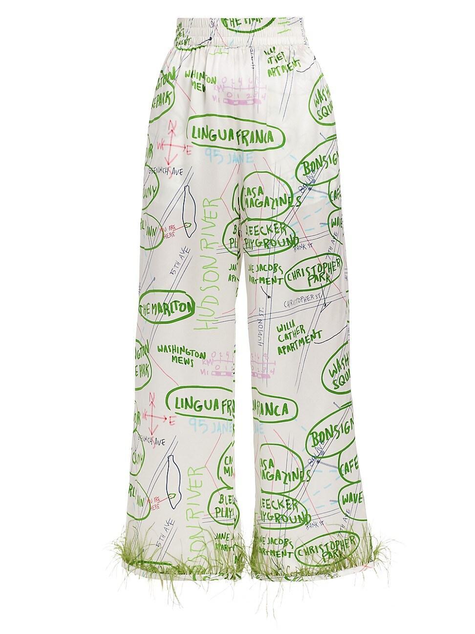 Womens Hudson Graphic Silk Lounge Pants Product Image