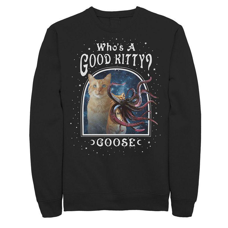 Marvel Mens Captain Marvel Goose the Good Kitty, Crewneck Fleece Product Image