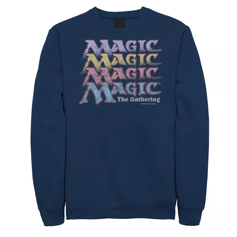 Big & Tall Magic: The Gathering Retro Logo Stack Sweatshirt, Mens Blue Product Image