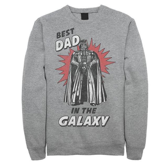 Mens Star Wars Fathers Day Best Dad In The Galaxy Vintage Vader Sweatshirt Athletic Grey Product Image