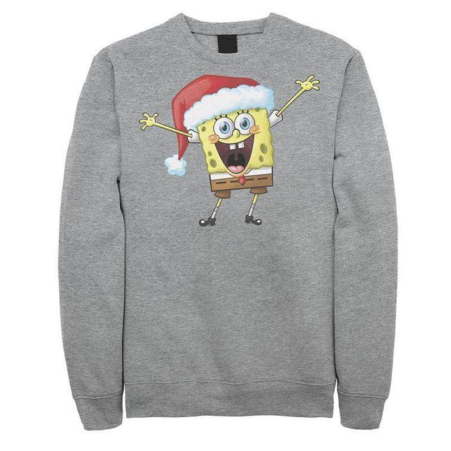 Mens Nickelodeon Spongebob Squarepants One Happy Sponge Holiday Fleece Med Grey Product Image