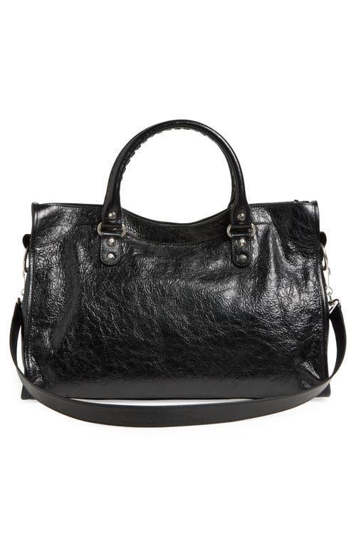 BALENCIAGA Medium Le City Leather Handbag In Black Product Image