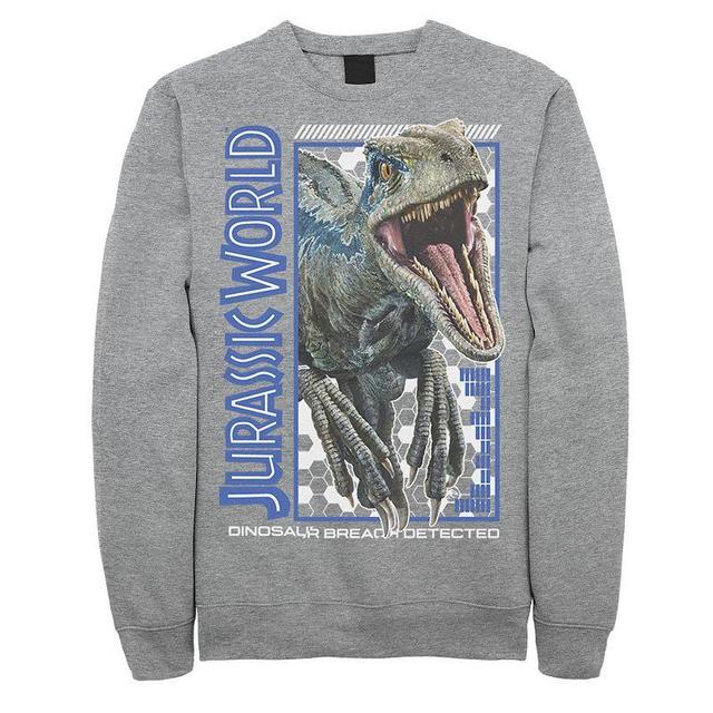 Mens Jurassic World Two Blue Dino Breach Fleece Athletic Grey Product Image