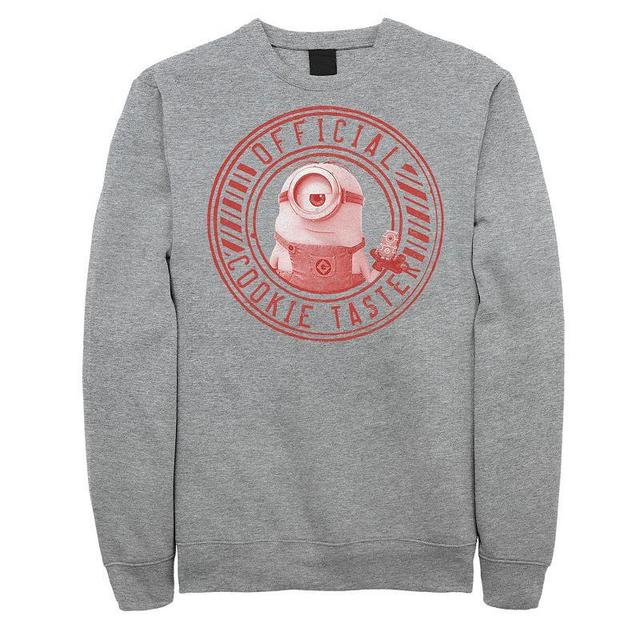 Mens Despicable Me Minions Cookie Taster Christmas Sweatshirt Athletic Grey Product Image