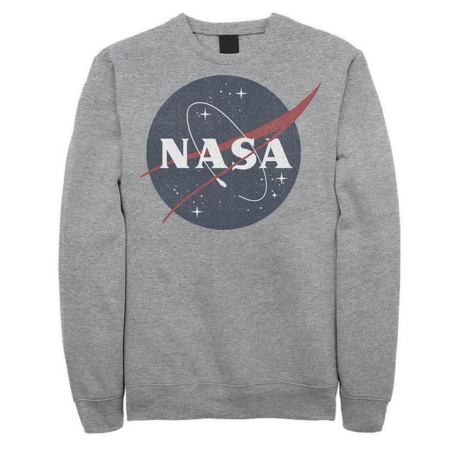 Mens NASA Classic Circle Logo Graphic Fleece Pullover Grey Product Image