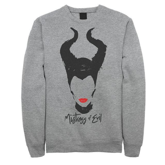 Mens Disneys Maleficent Head Shot Silhouette Fleece Athletic Grey Product Image