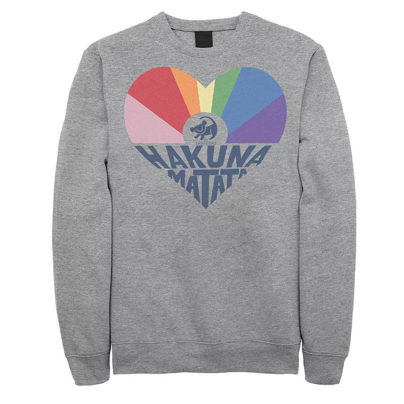 Disneys The Lion King Simba Mens Hakuna Matata Heart Sweatshirt Athletic Grey Product Image