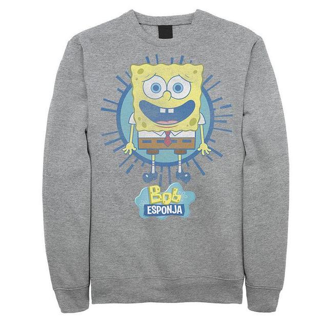 Mens Nickelodeon SpongeBob SquarePants Bob Rays Spanish Sweatshirt Athletic Grey Product Image