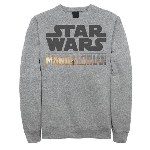 Mens Star Wars The Mandalorian Show Logo Stack Sweatshirt Athletic Grey Product Image