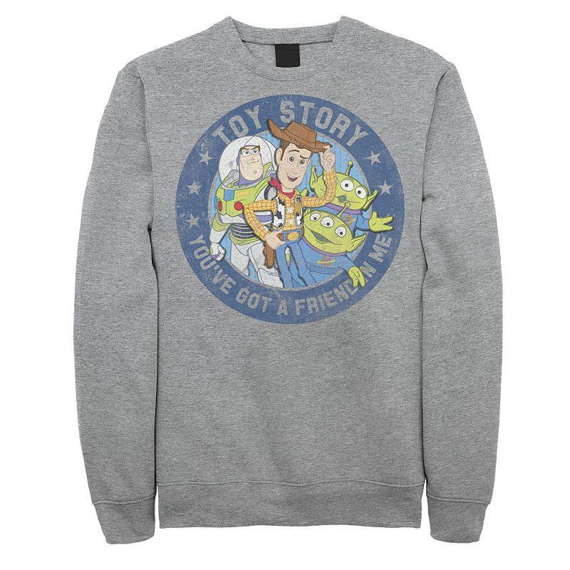 Disney / Pixars Toy Story Woody, Buzz Lightyear & Aliens Mens Youve Got A Friend Sweatshirt Athletic Grey Product Image