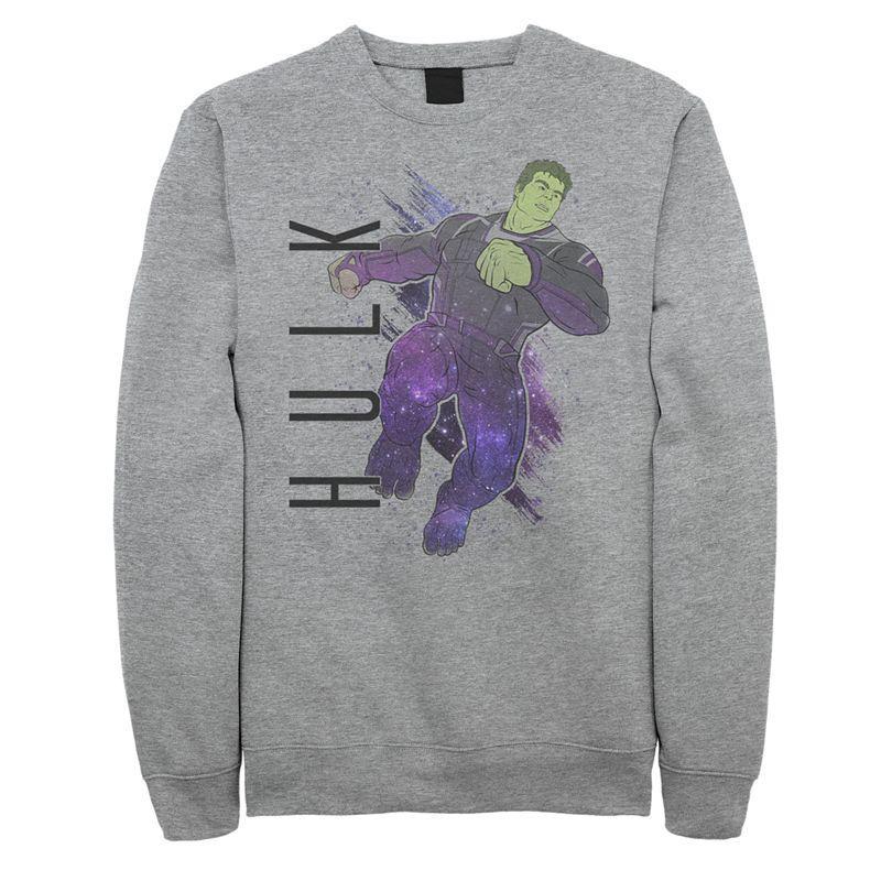 Mens Marvel Avengers Endgame Hulk Galaxy Paint Sweatshirt Athletic Grey Product Image