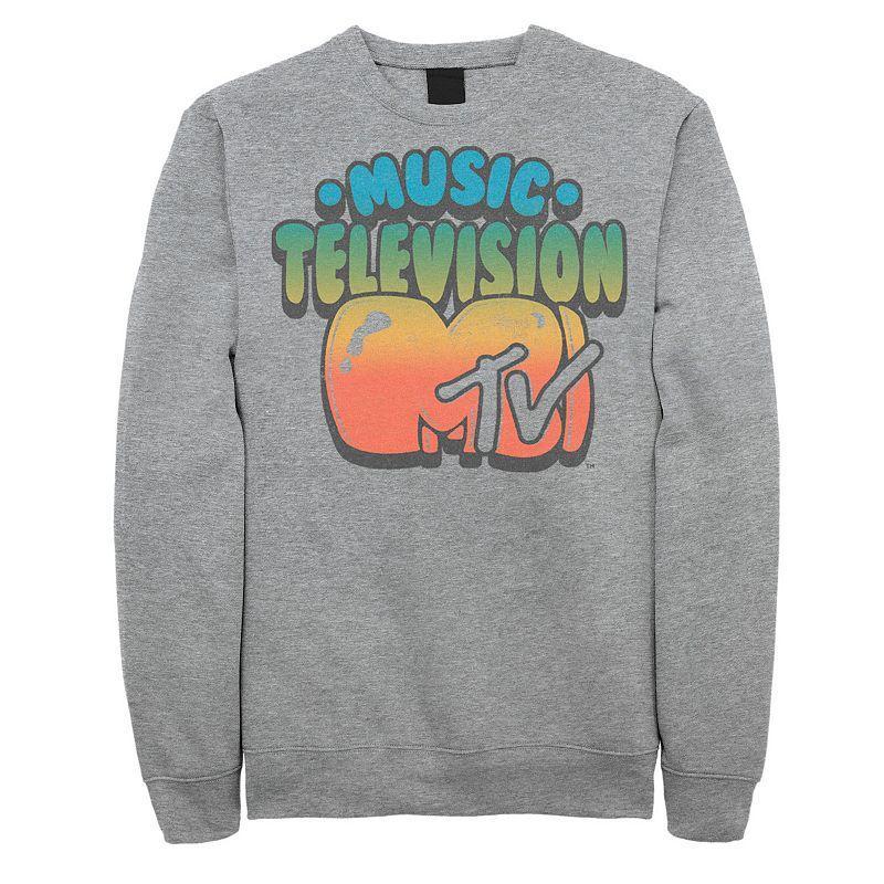 Mens MTV Logo Bubble Balloon Font Style Sweatshirt Med Grey Product Image