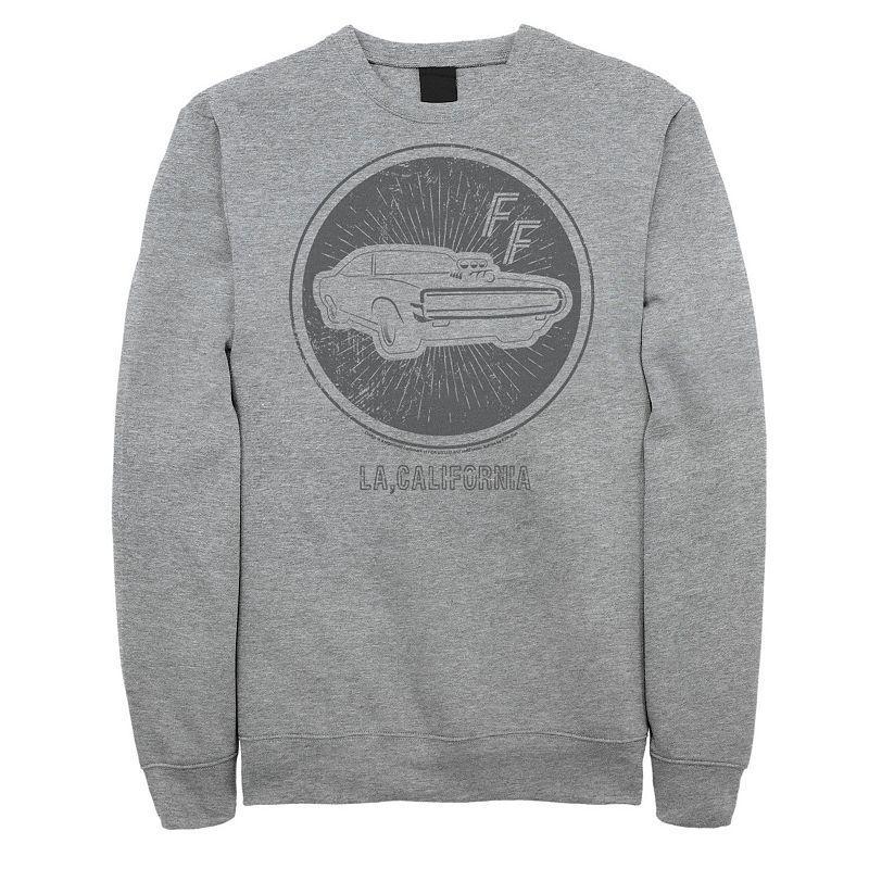 Big & Tall Fast And Furious Sports Car Badge Fleece Sweatshirt, Mens, Size: 3XL, Grey Product Image