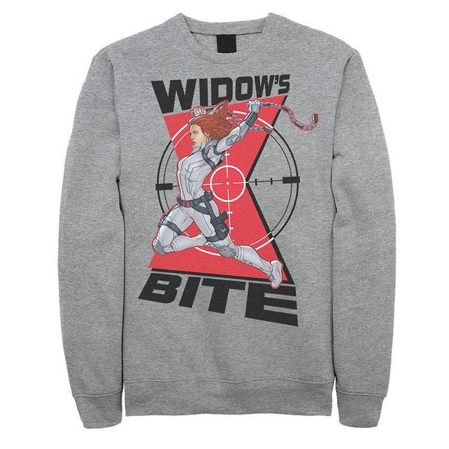 Mens Marvel Black Widow Animated Action Pose Sweatshirt Athletic Grey Product Image