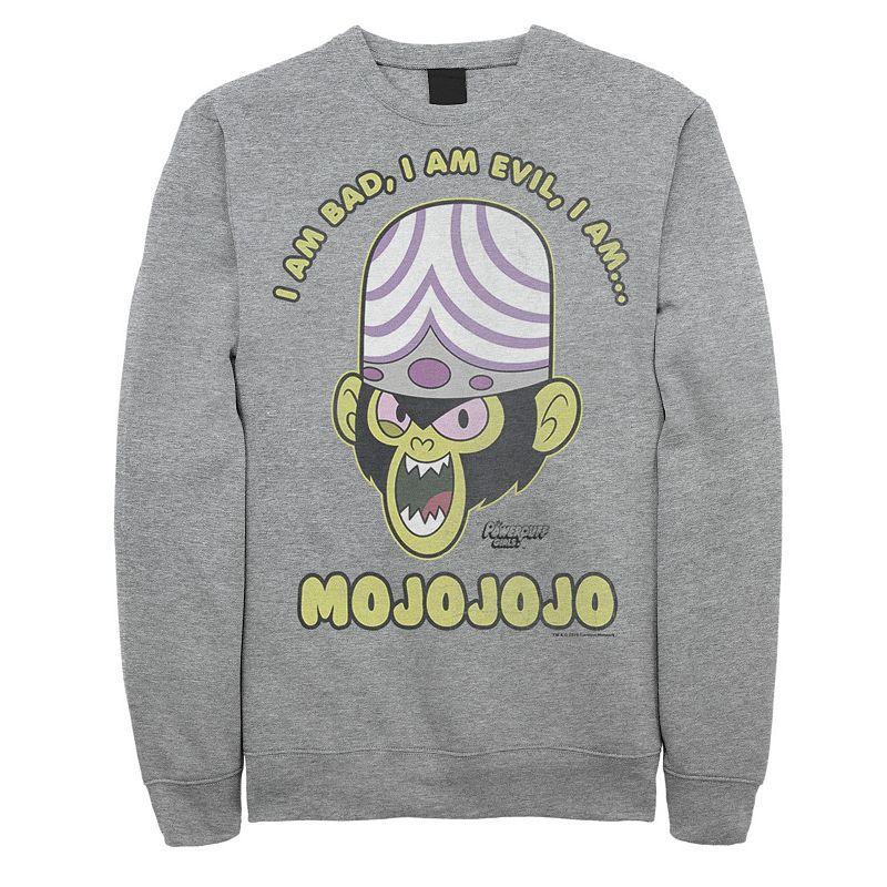 Mens Cartoon Network Mojo Intro I Am Bad, I Am Evil, I Am... MOJOJOJO Fleece Athletic Grey Product Image