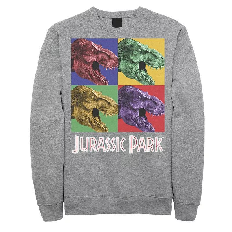 Mens Jurassic Park Four Square Dino Pop Art Style Pullover Fleece Product Image