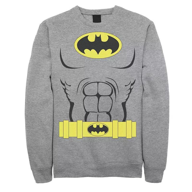 Mens DC Comics Batman Costume Outline Sweatshirt Athletic Grey Product Image