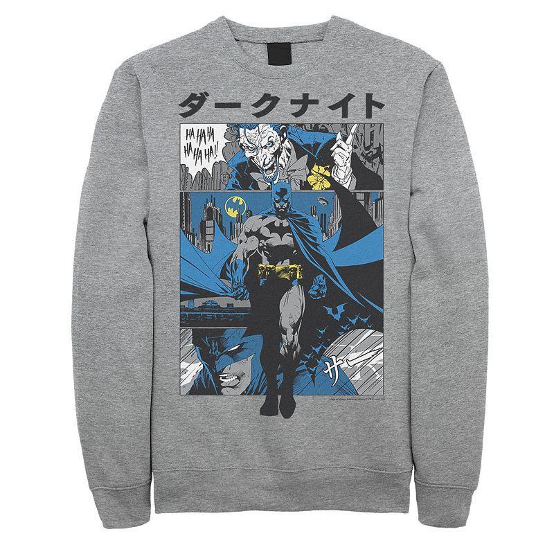 Mens DC Comics Batman Kanji Comic Panels Sweatshirt Athletic Grey Product Image