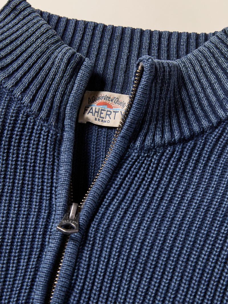 Sunwashed Quarter Zip Sweater - Blue Nights Product Image