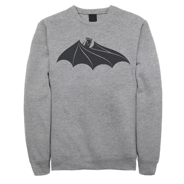 Mens DC Comics Batman Cloak Chest Logo Sweatshirt Athletic Grey Product Image