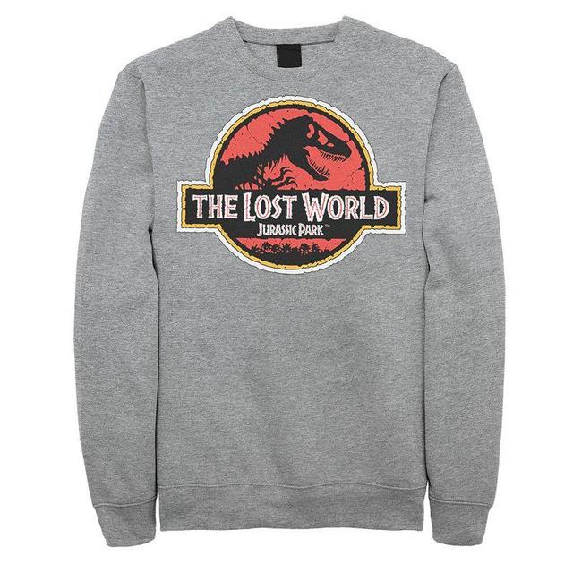 Mens Jurassic Park The Lost World Movie Logo Sweatshirt Athletic Grey Product Image