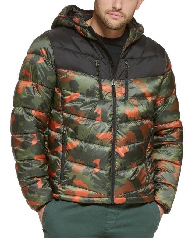 Club Room Mens Chevron Quilted Hooded Puffer Jacket, Created for Macys Product Image