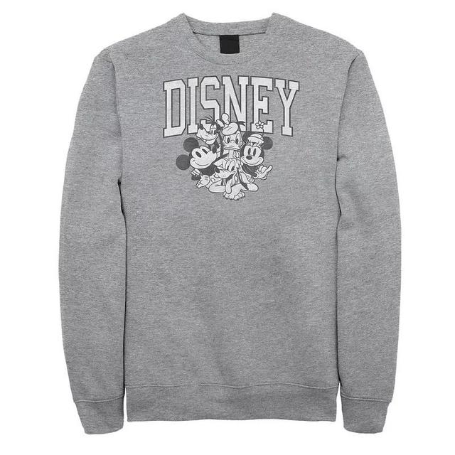 Disneys Mickey Mouse Big & Tall Group Fleece Sweatshirt, Mens Athletic Grey Product Image