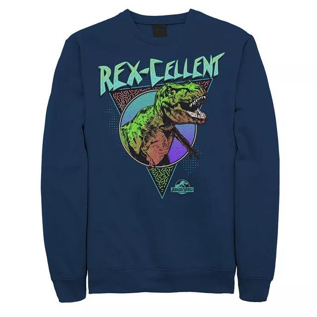 Mens Jurassic World Rex-Cellent Retro Colors Sweashirt Grey Heather Product Image