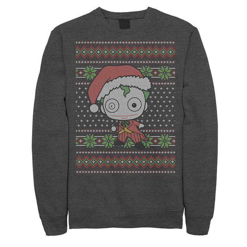 Mens DC Comics Chibi Joker Christmas Sweater Style Sweatshirt Blue Product Image