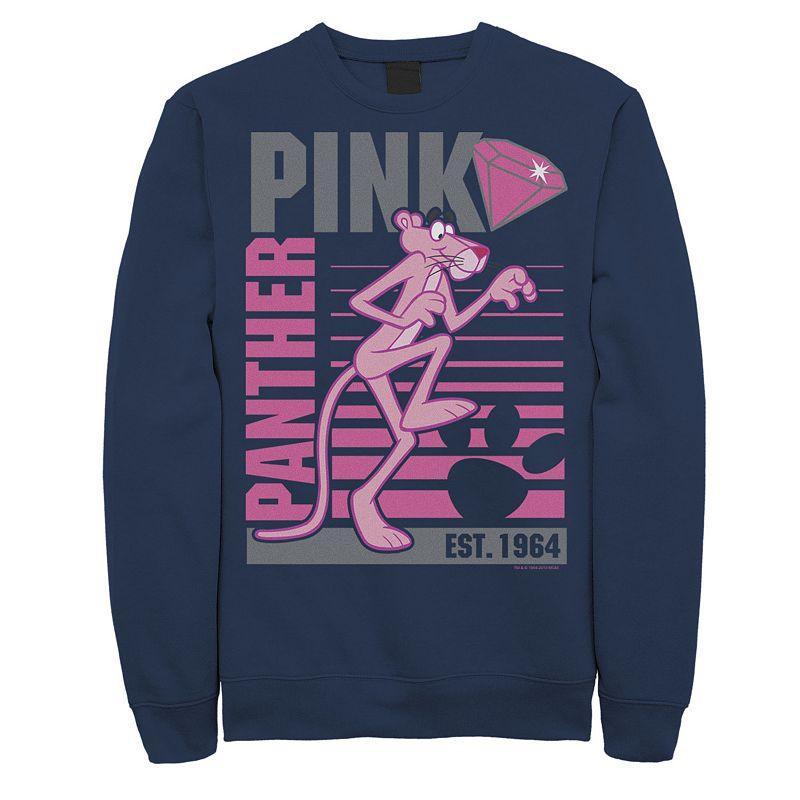 Mens Pink Panther Lined Portrait Sweatshirt Blue Product Image