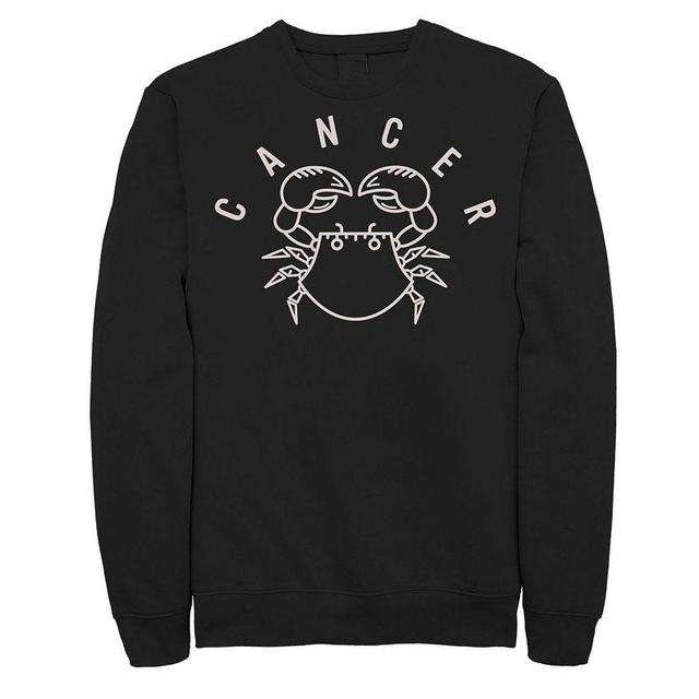 Mens Cancer Crab Green Ink Sketch Sweatshirt Black Product Image