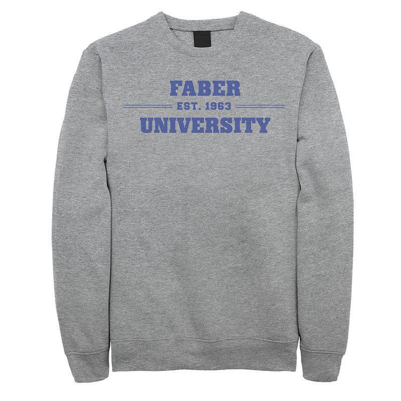 Mens Animal House Faber University Logo Fleece Athletic Grey Product Image