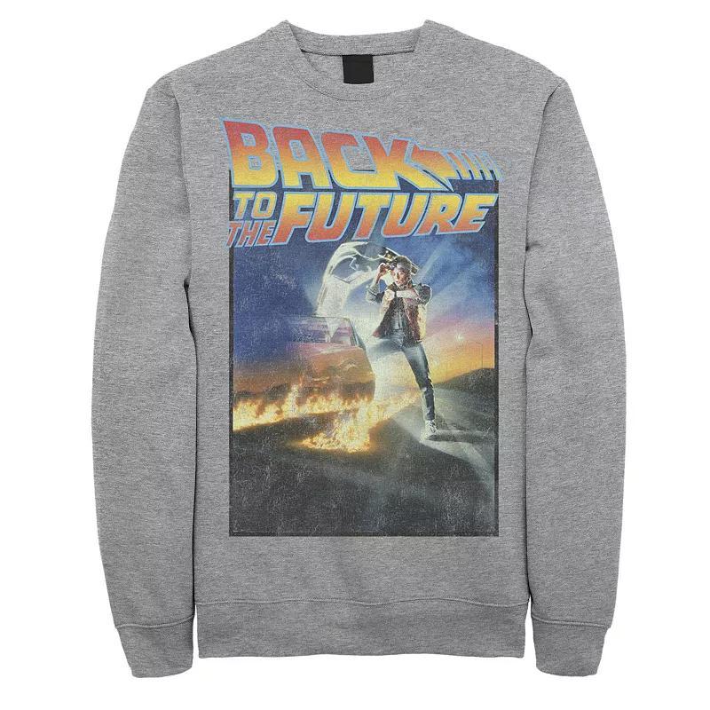 Mens Back To The Future Classic Poster Sweatshirt Athletic Grey Product Image