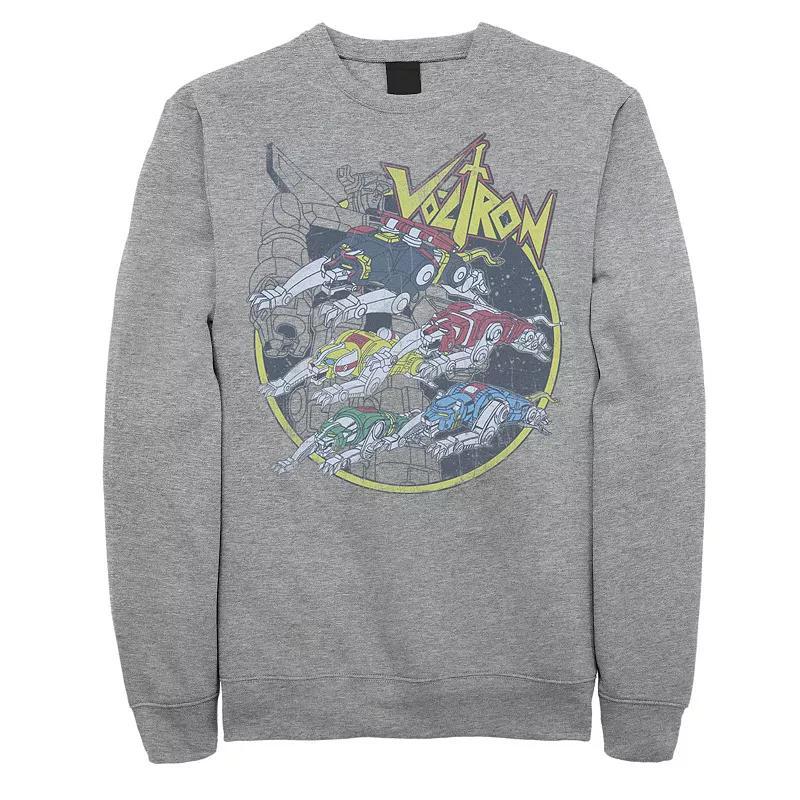 Mens Voltron: Defender Of The Universe The Five Lions Graphic Fleece Athletic Grey Product Image