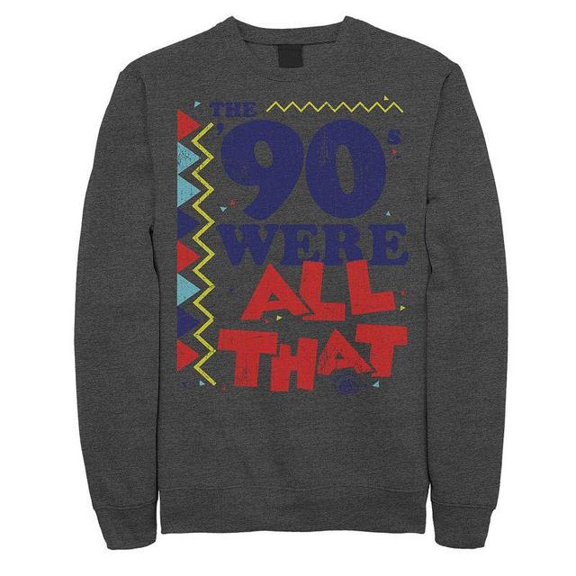 Mens Nickelodeon All That The Nineties Were Retro Poster Graphic Fleece Pullover Grey Heather Product Image