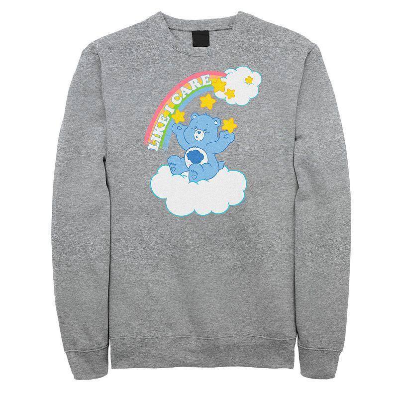 Big & Tall Care Bears Grumpy Bear Like I Care Fleece Sweatshirt, Mens Athletic Grey Product Image