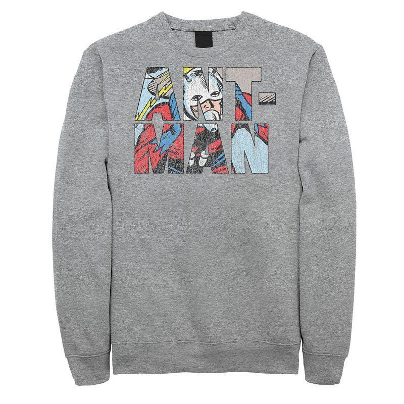 Big & Tall Marvel Ant-Man Filled Superhero Name Fleece Sweatshirt, Mens Athletic Grey Product Image