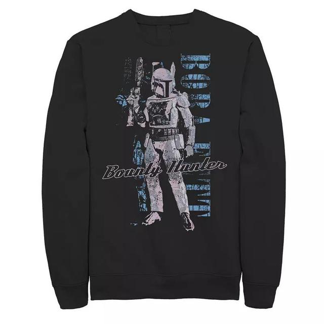 Mens Star Wars Boba Fett Bounty Hunter Distressed Portrait Sweatshirt Product Image