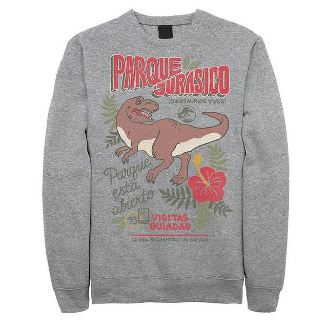 Mens Jurassic Park Spanish Opening Day Poster Sweatshirt Med Grey Product Image