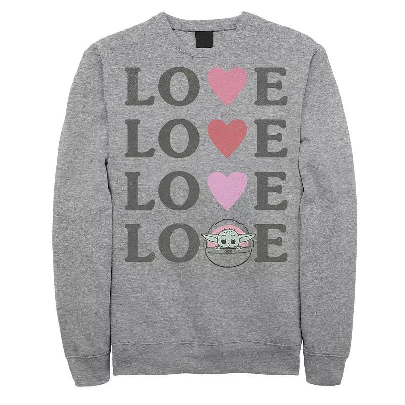 Mens Star Wars The Mandalorian The Child Love Text Stack Sweatshirt Product Image