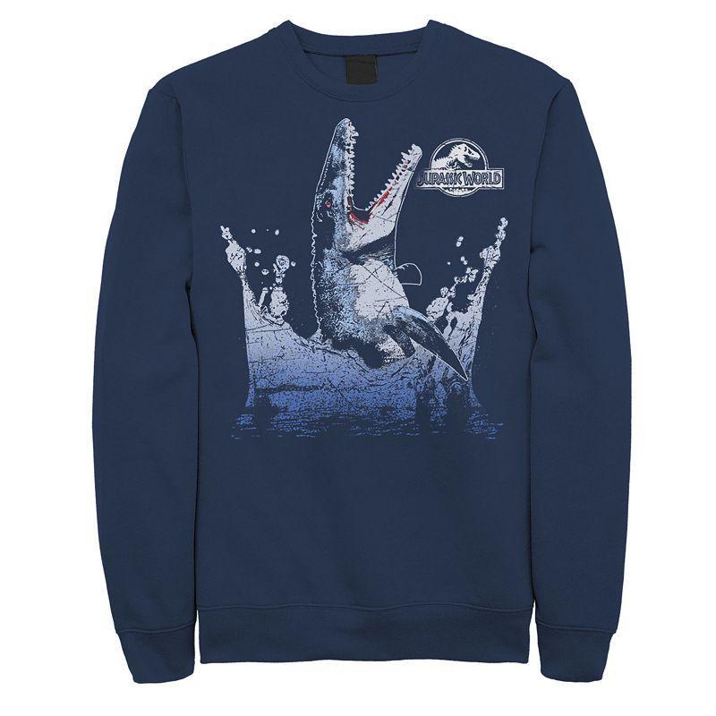 Mens Jurassic World Aquatic Dinosaur Splash Sweatshirt Blue Product Image