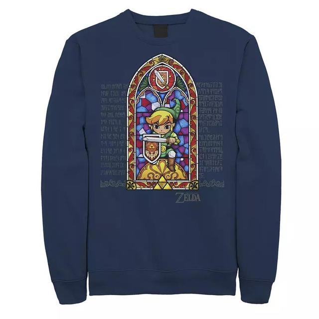 Mens Nintendo Zelda Stained Glass Protector Sweatshirt Blue Product Image