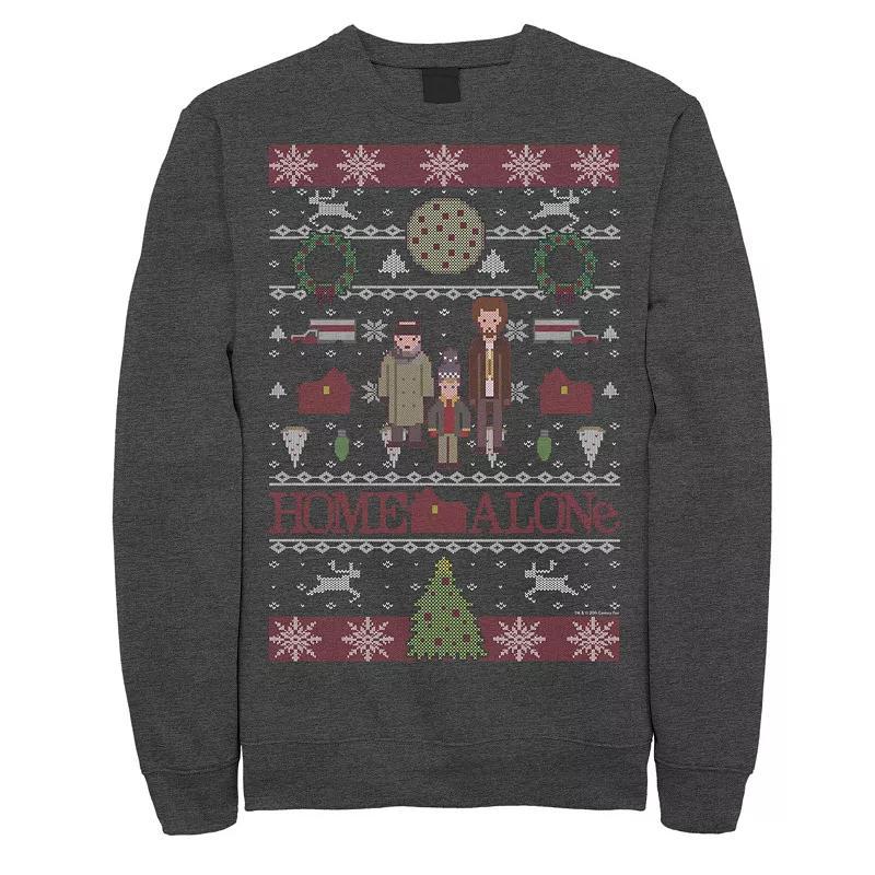 Mens Home Alone Christmas The Wet Bandits Ugly Sweater Graphic Fleece Grey Heather Product Image