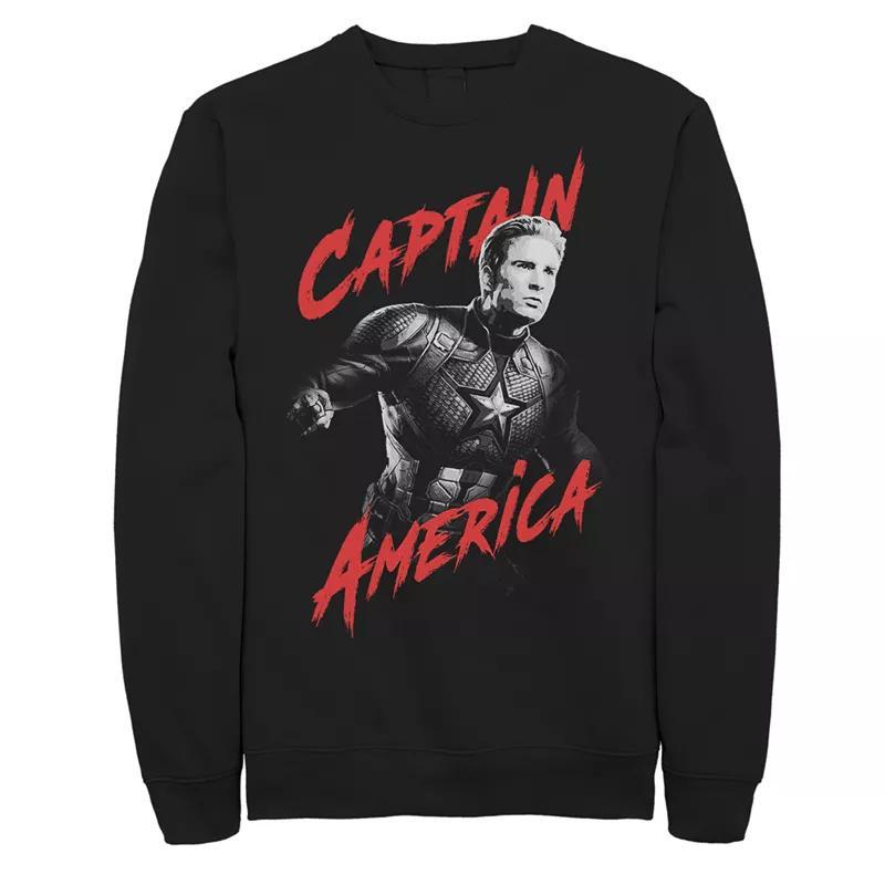 Mens Marvel Captain America Action Pose Sweatshirt Product Image