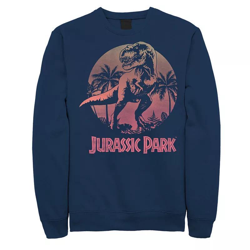 Mens Jurassic Park Neon Gradient Scene Sweatshirt Grey Heather Product Image