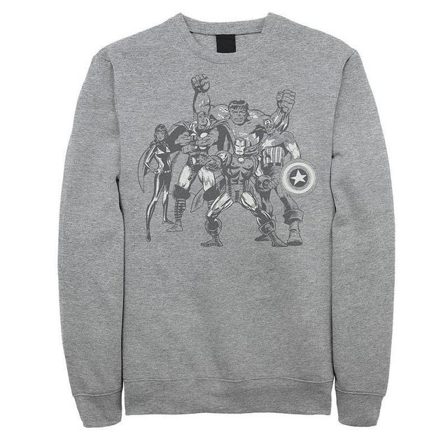 Mens Marvel The Avengers Retro Group Sweatshirt Athletic Grey Product Image