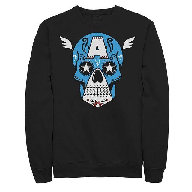 Mens Marvel Avengers Captain America Sugar Skull Sweatshirt Product Image