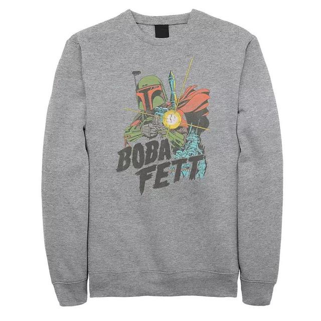 Big & Tall Star Wars Boba Fett Retro Portrait Sweatshirt, Mens Athletic Grey Product Image