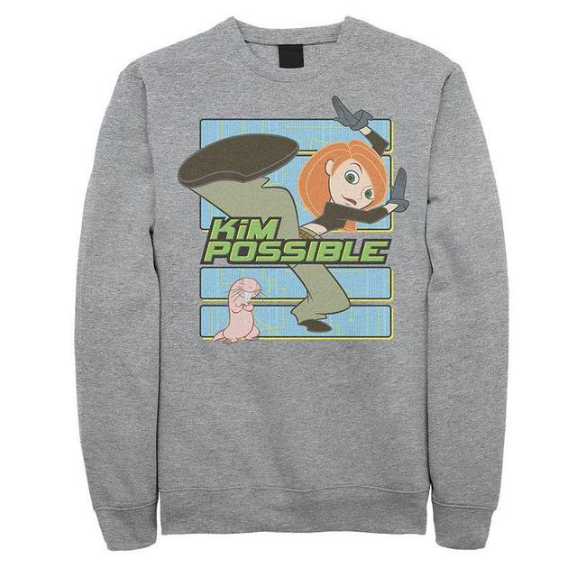 Mens Disneys Kim Possible Kicking Bad Guys Sweatshirt Athletic Grey Product Image